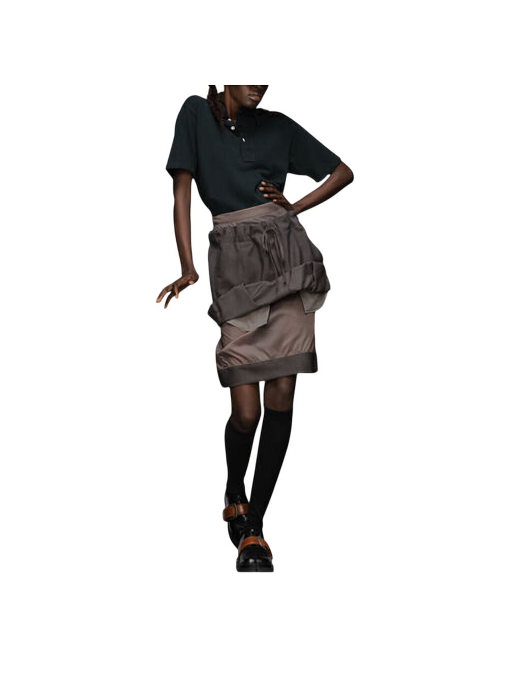 Maison Margiela Deconstructed Light Grey Layered Skirt Size 38 IT / US 2
